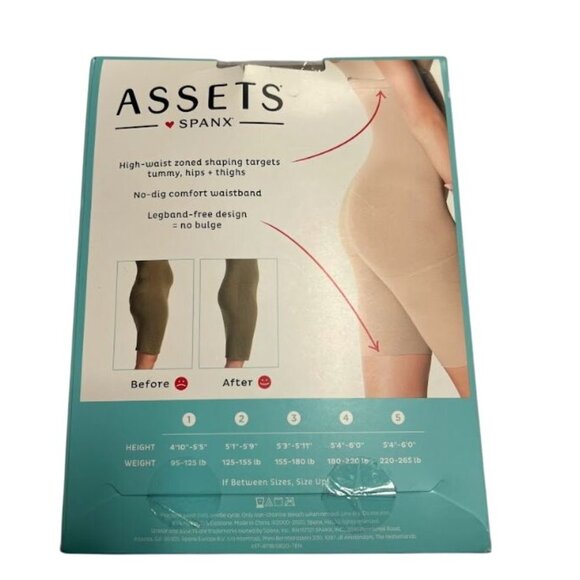 Spanx Assets High Waist Shaping Short Shapewear Mid Thigh Control Size 4 - Picture 2 of 3